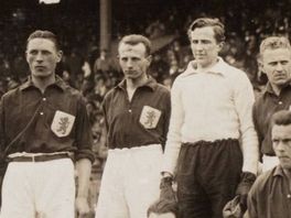Adriaan Koonings (links) en naast hem Kees Pijl, hier bij het Nederlands elftal, waren in seizoen 1923/1924 voor een groot deel verantwoordelijk voor de doelpuntenproductie van Feyenoord
