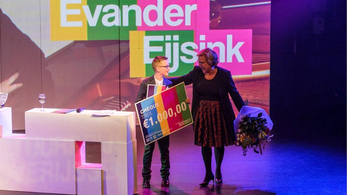 Evander Eijssink (9) uit Hengelo veroverde met zijn speech de harten van het publiek