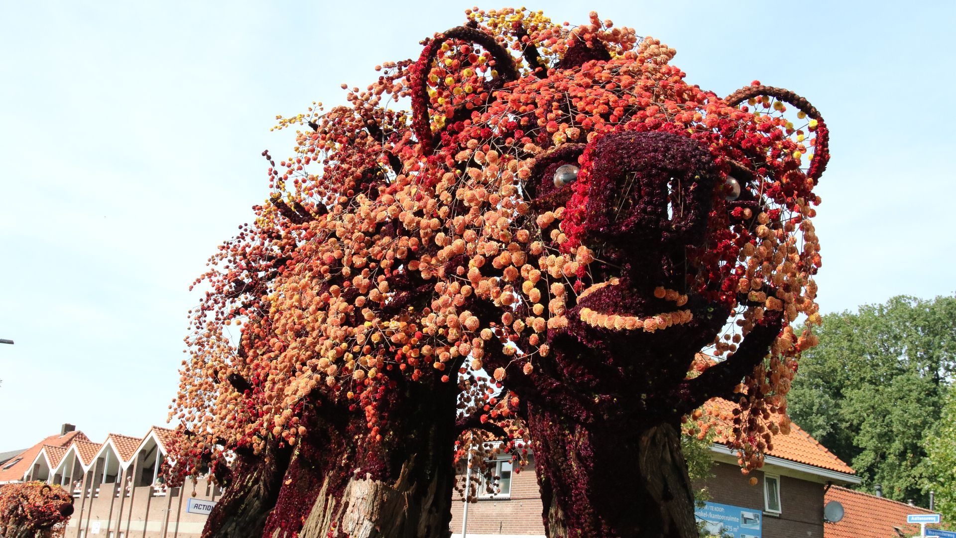 De winnaar van het Lichtenvoordse bloemencorso Geschud(t) 'Berenbos'.