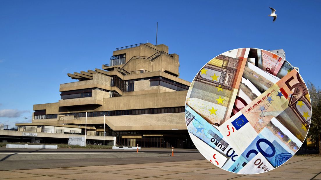 Compilatiefoto gemeentehuis Terneuzen met geld