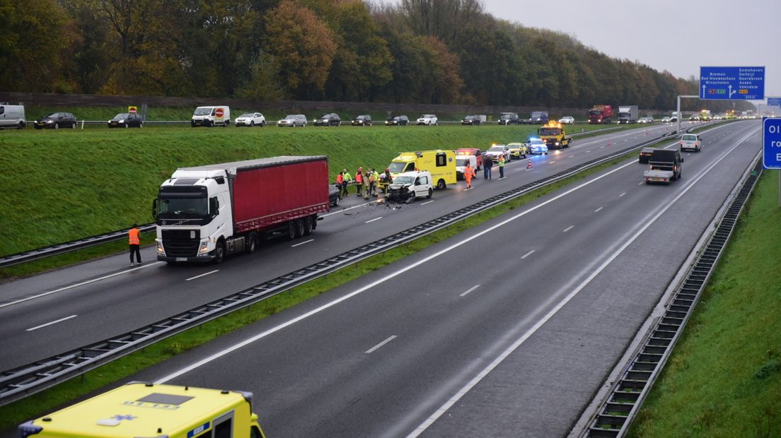 Het ongeluk gebeurde ter hoogte van Zuidbroek