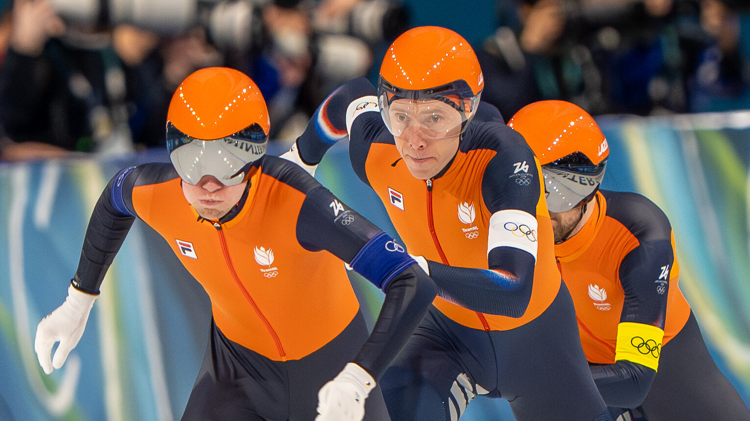 Pakt Jorrit Bergsma (midden) syn twadde medalje?