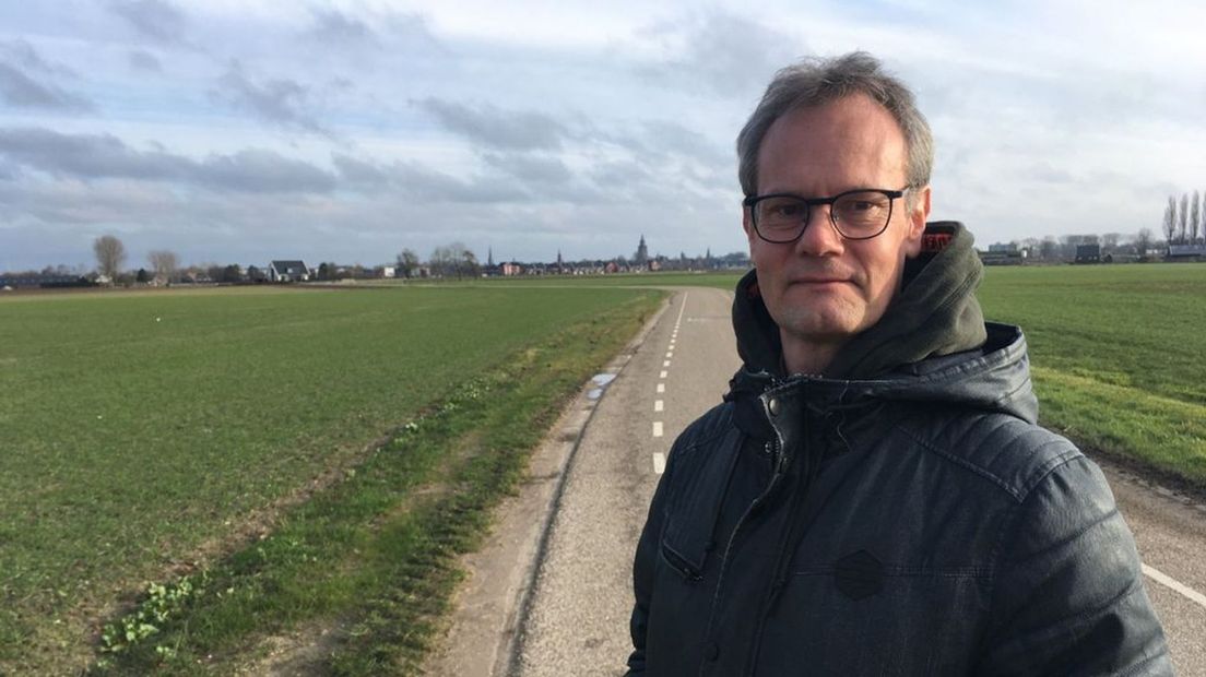 Michel Groothedde op de plek van het Vikingenkamp bij Zutphen.