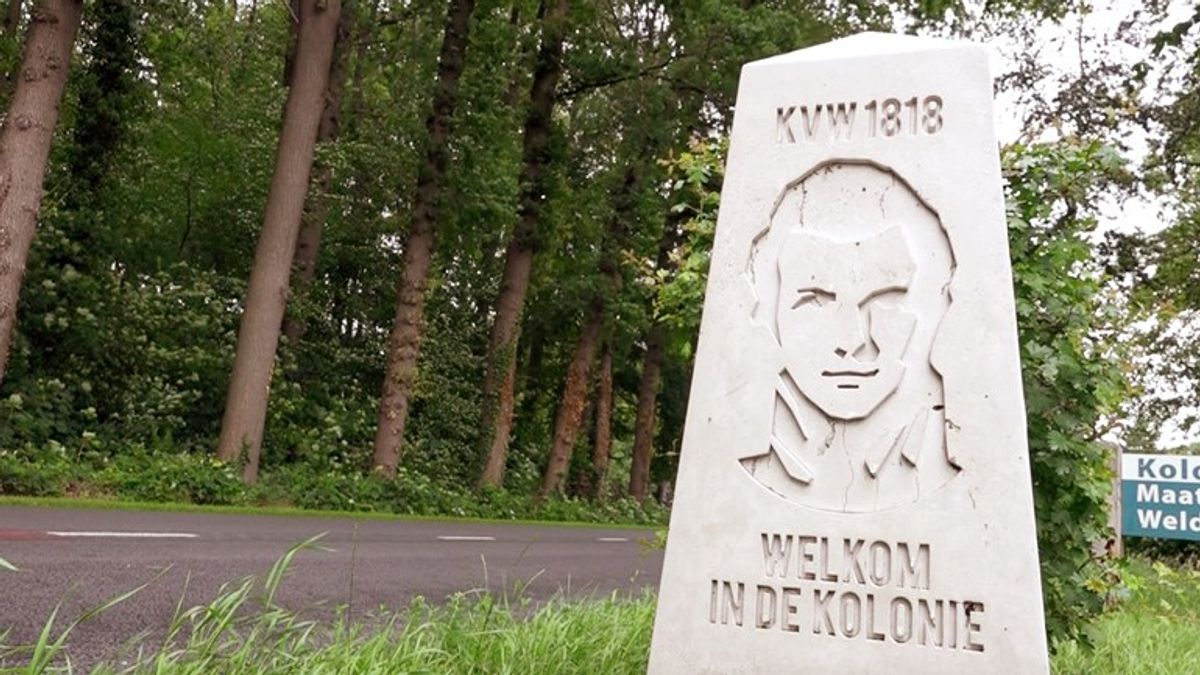 Nazaten van kolonisten langs de weg in Frederiksoord