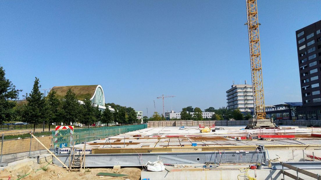 De bouwplaats waar het beton al is gestort (Rechten: RTV Drenthe/Erwin Kikkers)