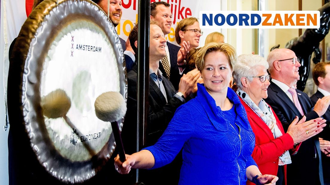 Zakenvrouw van het jaar Danny Hollestelle opent de beurshandel van de AEX