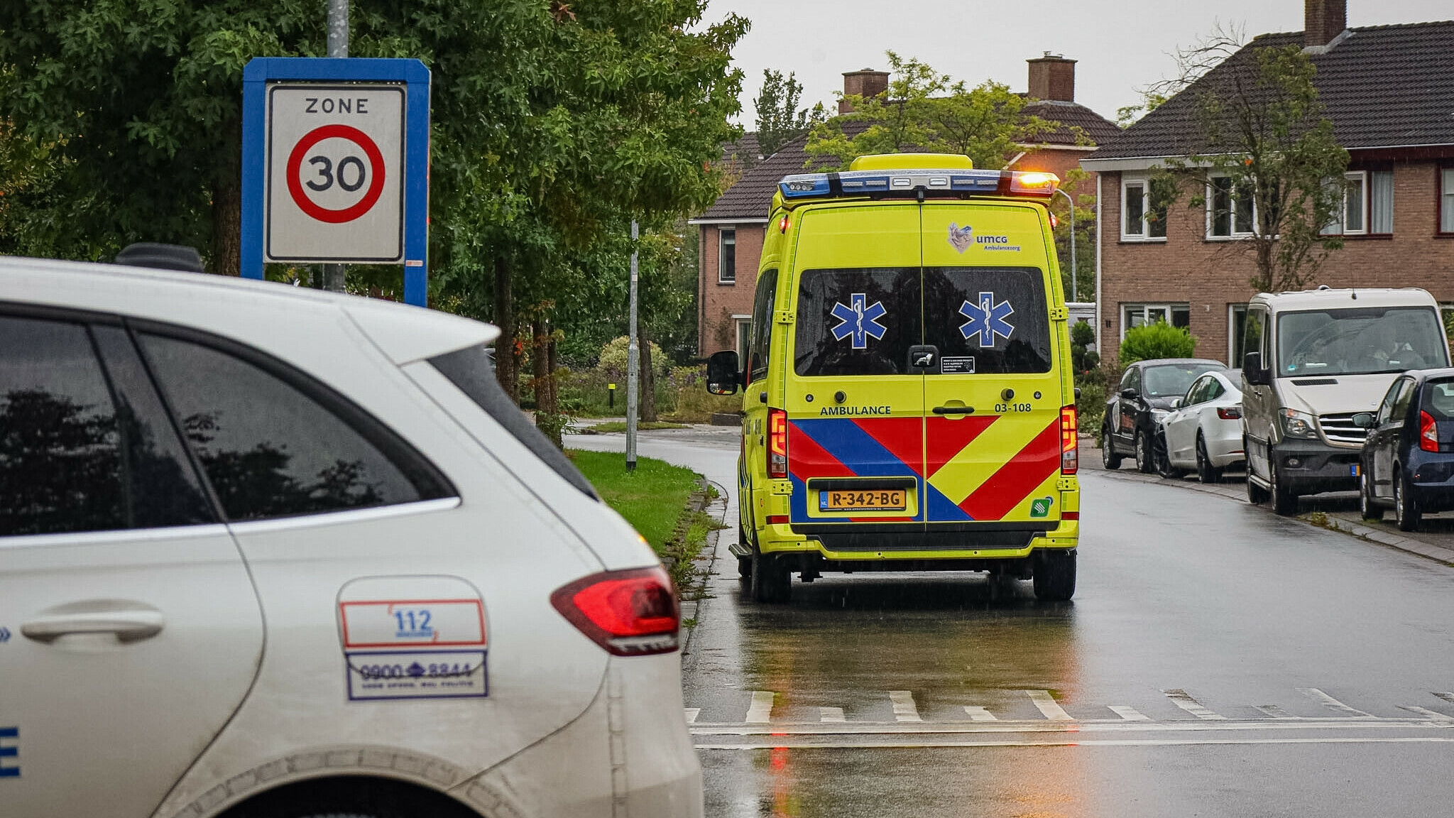 Fietser gewond bij aanrijding in Roden.