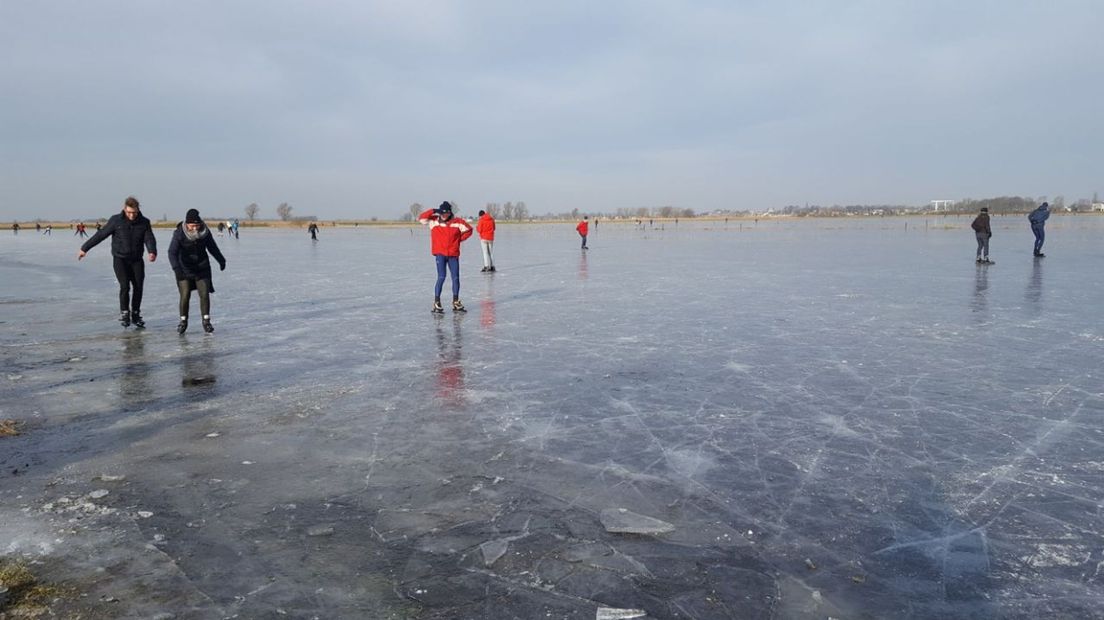 Natuurijs in 2018: schaatsen op de uiterwaarden van het Zwarte Water