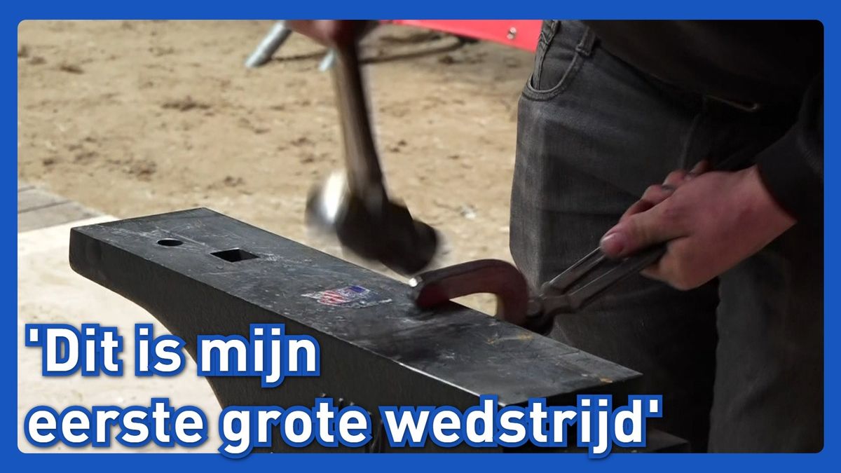 Stijn doet mee aan hoefsmedenwedstrijd in Tolbert