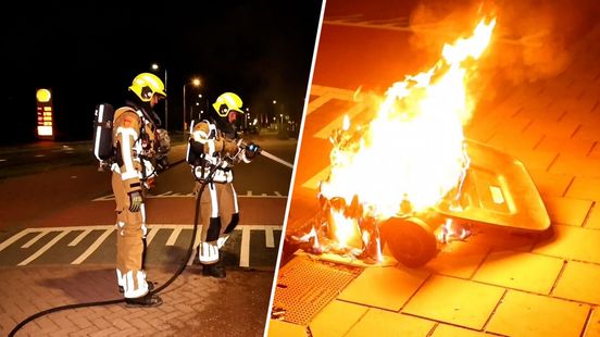 Brandweer 's nachts uren bezig met de ene na de andere afvalbrand