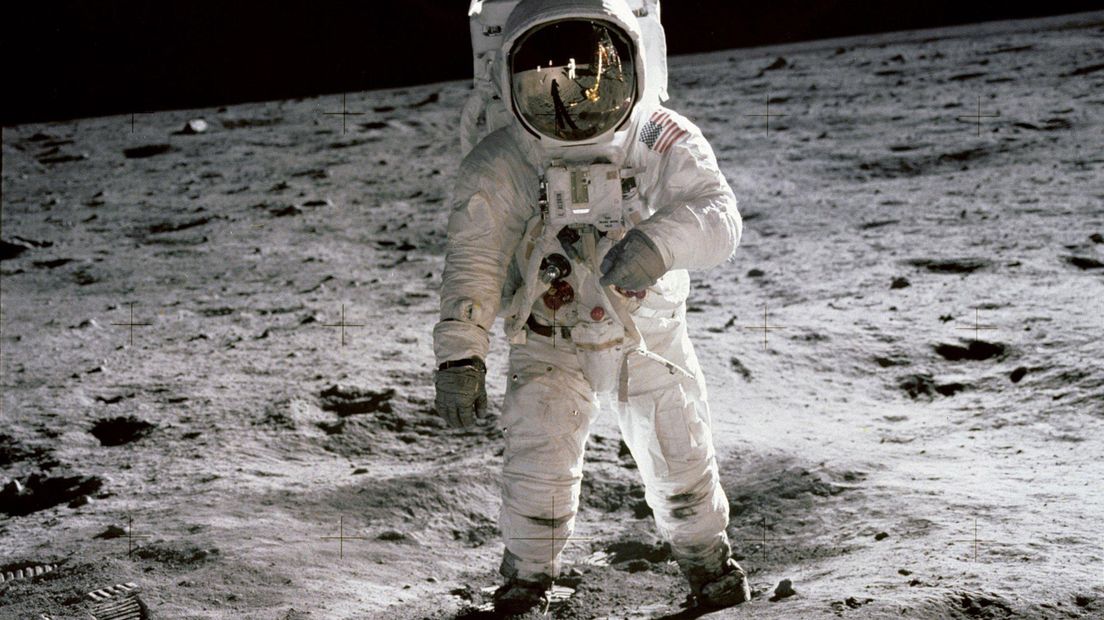 Astronaut Ewdin 'Buzz' Aldrin, op de maan gefotografeerd door Neil Armstrong (Rechten: Epa)