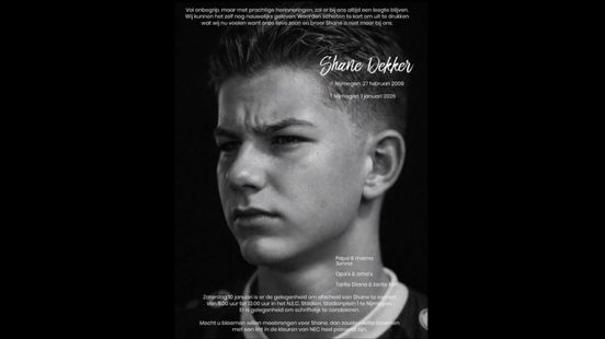 Afscheid van 16-jarige Shane zaterdag in NEC-stadion