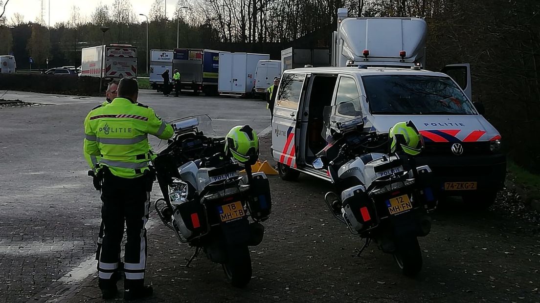 De controle is op de A28 in Haren (Rechten: Van Oost Media)