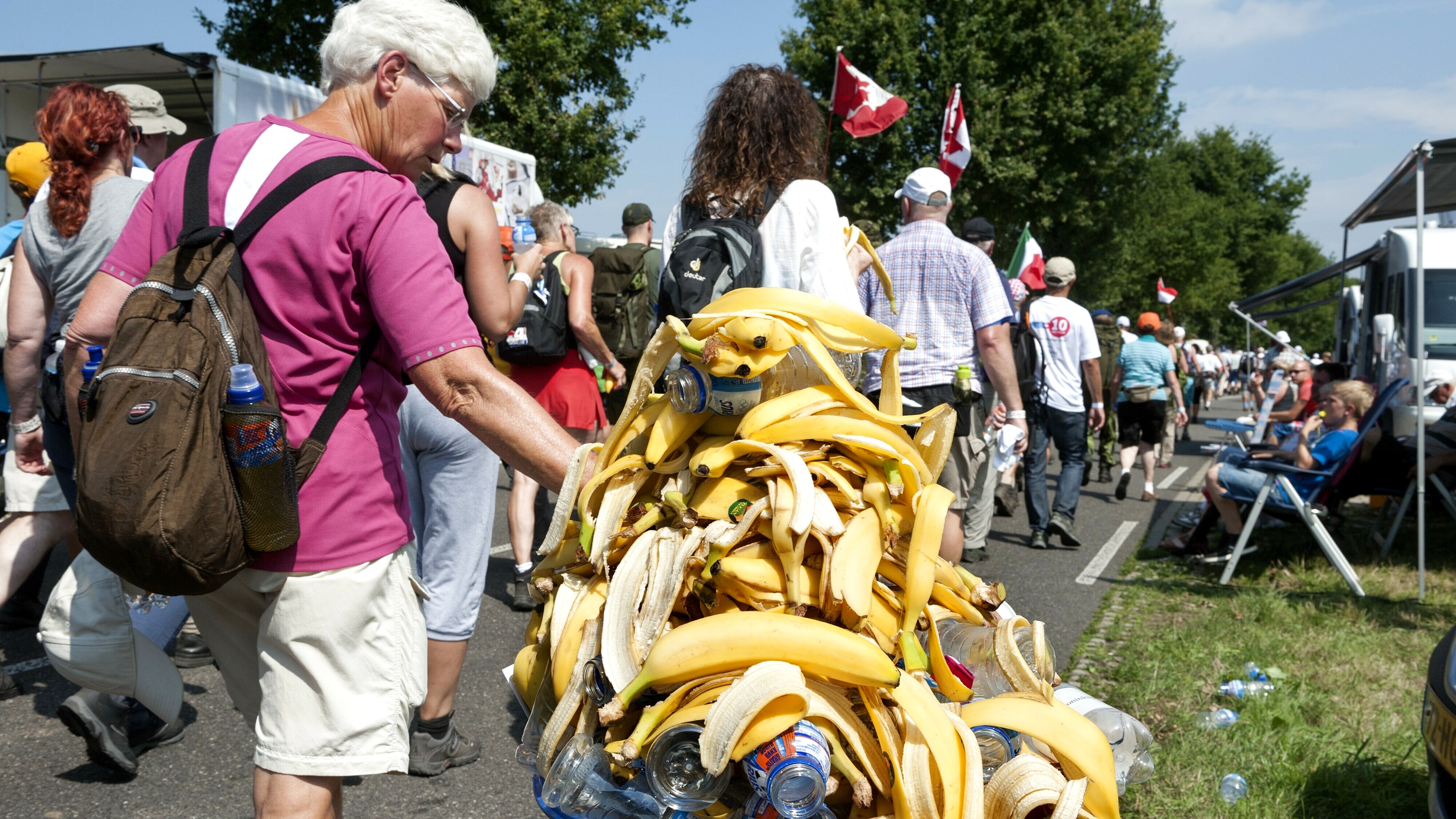 Bananen zijn een goede voedingsbron voor bij een marathon
