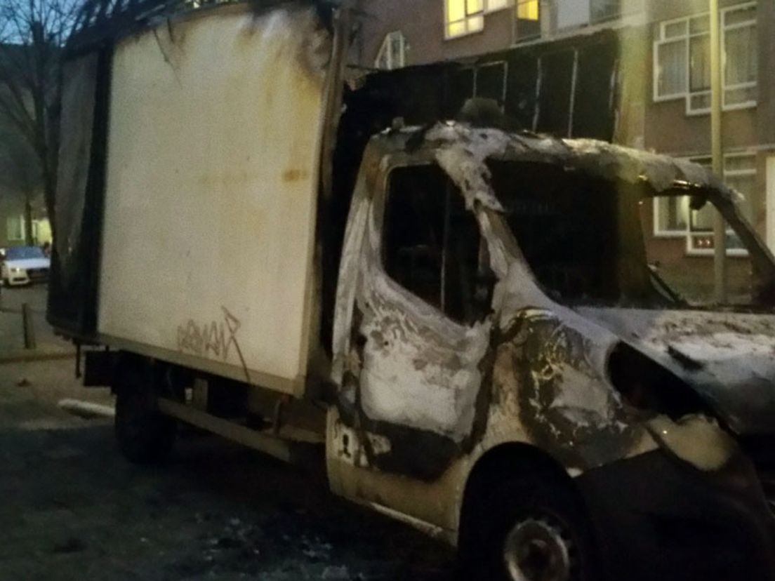 Bestelwagen Rotterdam-Crooswijk uitgebrand