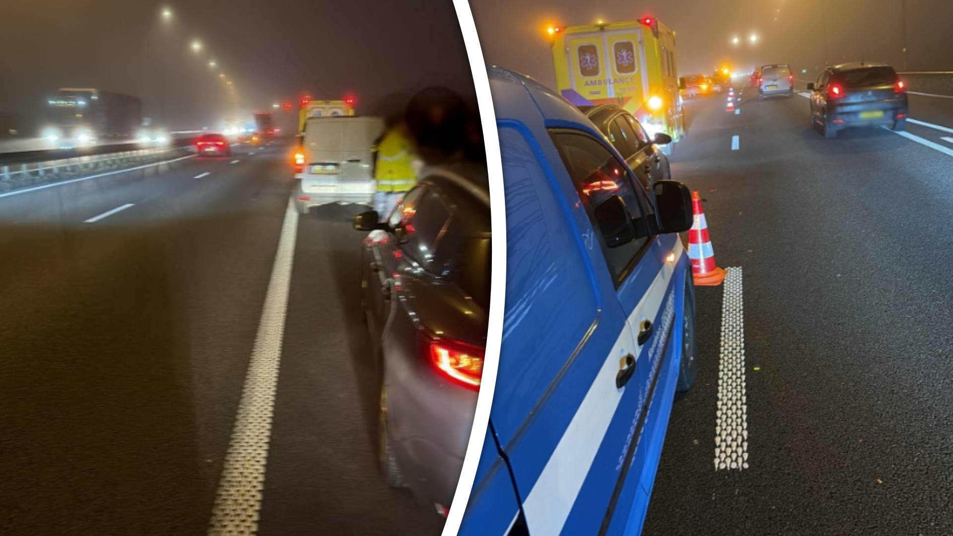 In beide richtingen van de A15 zijn ongelukken gebeurd