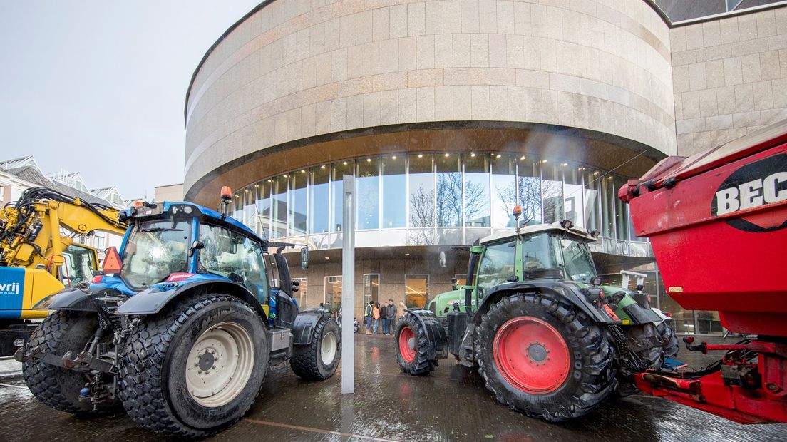 Landbouwvoertuigen tijdens een eerdere demonstratie op het Binnenhof