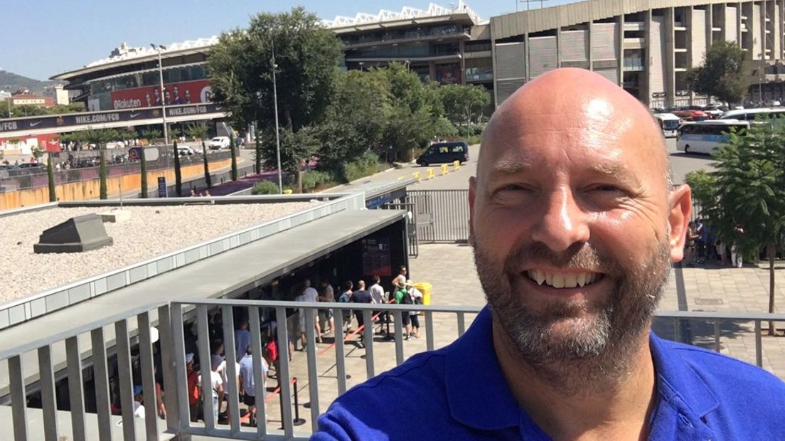 Edwin van Splunter vlak voor de aanslag bij stadion Camp Nou