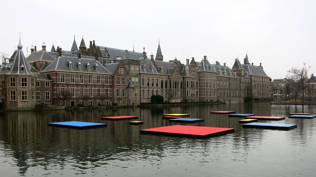 Mondriaan in Hofvijver: Foto gemeente Den Haag