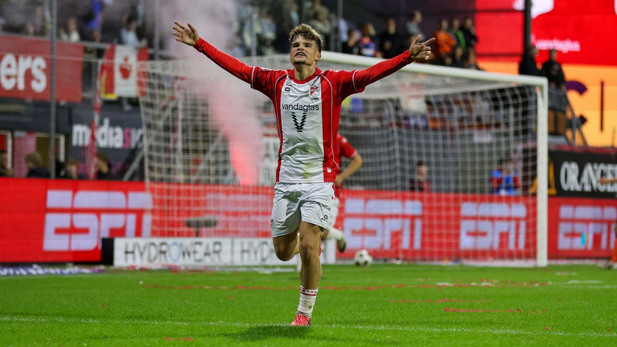 Sybrand Veldhuis schiet FC Emmen op voorsprong tegen FC Volendam