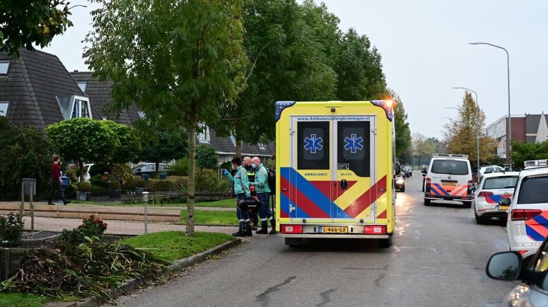 Hulpdiensten aanwezig aan de Opwierdelaan in Appingedam