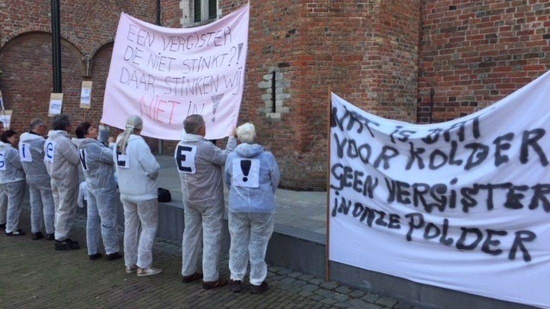 Protest tegen biovergister (archieffoto)