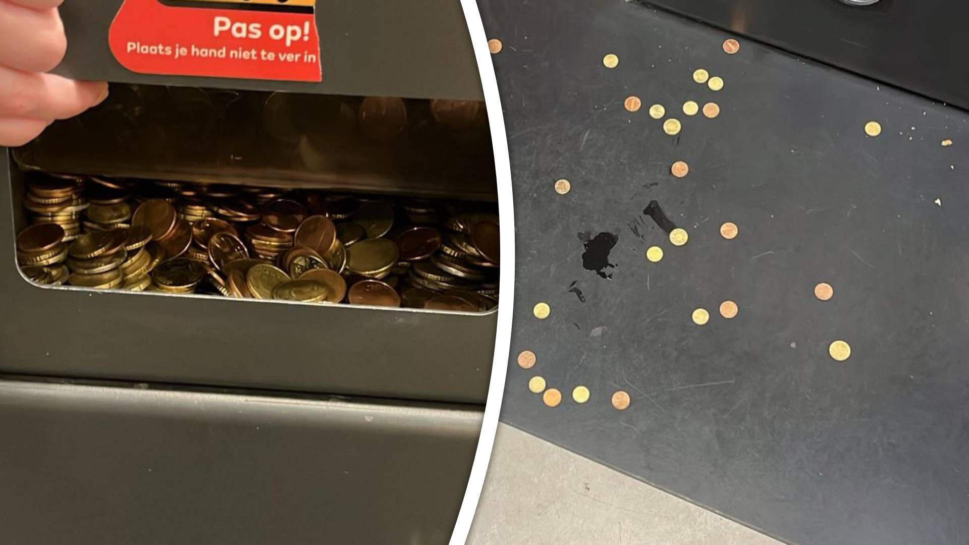 Een vrijgevige geldautomaat kon maar niet stoppen met het spugen van muntgeld.