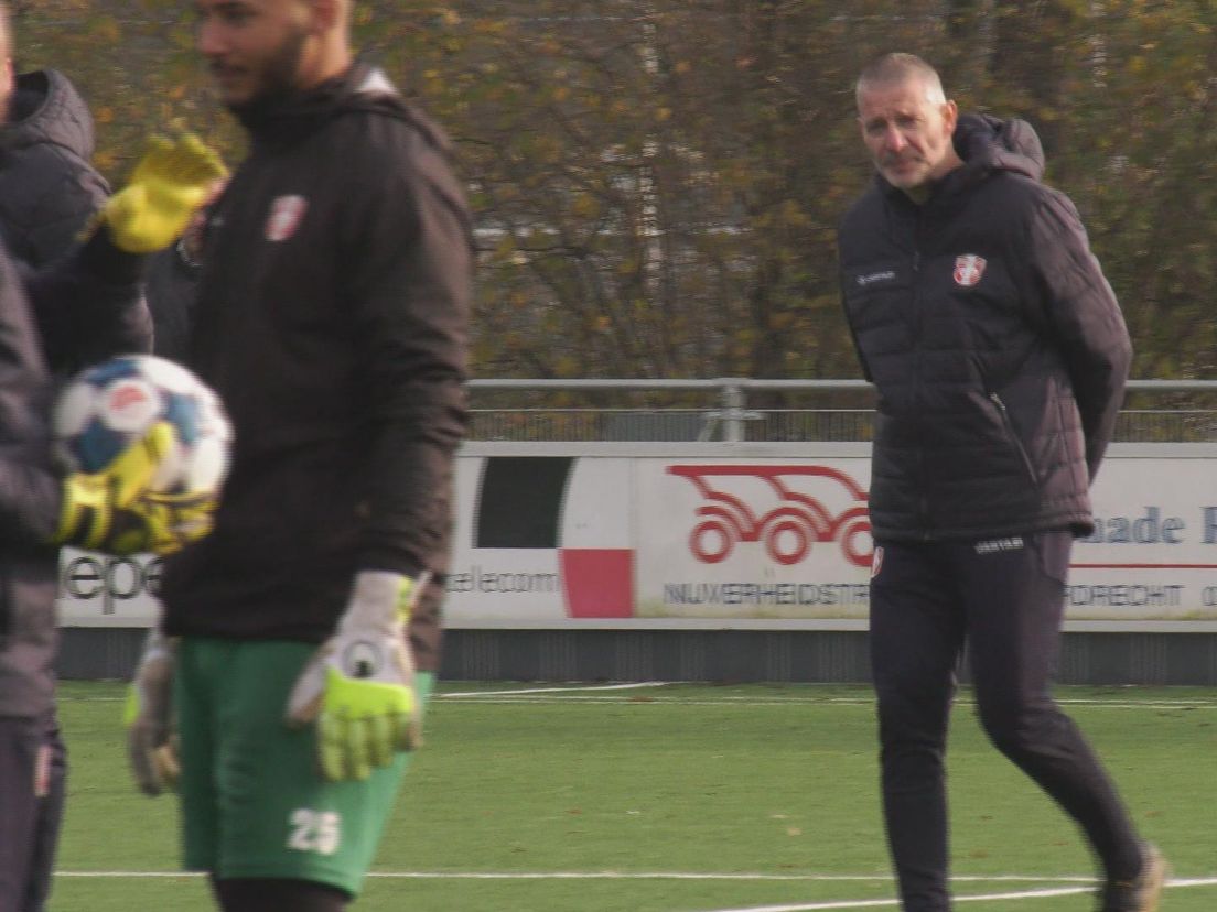 Jan Zoutman tijdens zijn eerste training bij FC Dordrecht