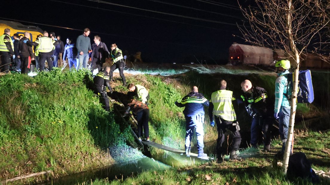 Evacuatie van treinpassagiers