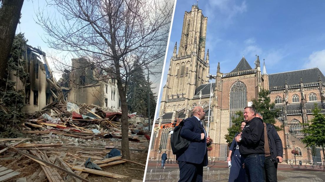Mariupol/De Oekraïense delegatie bij de Arnhemse Eusebiuskerk.