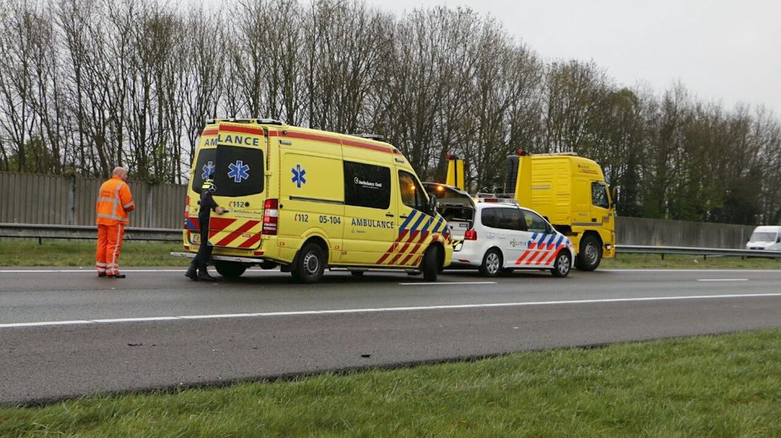 Ongeluk op A1 bij Enter