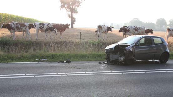 Automobilist naar ziekenhuis na eenzijdig ongeval in Markelo. Automobilist naar ziekenhuis na eenzijdig ongeval in Markelo.