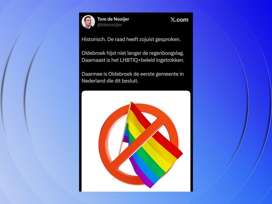 Het bericht dat Tom de Nooijer plaatste op X en daarna weer verwijderde