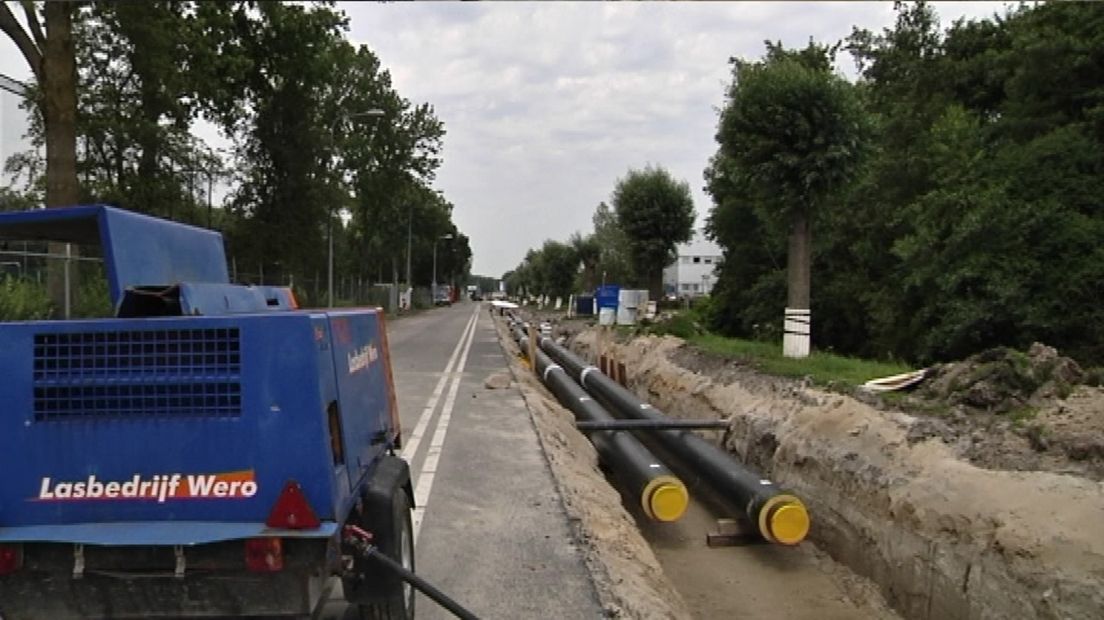 De aanleg van de aardwarmte-infrastructuur vorig jaar