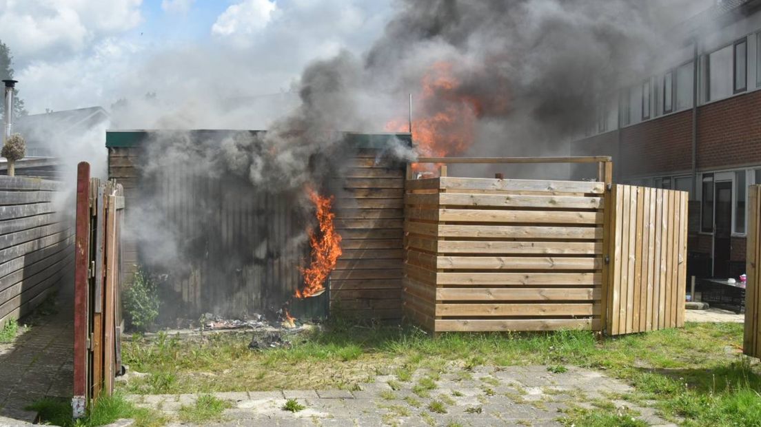 De brandende schuur in Oude Pekela