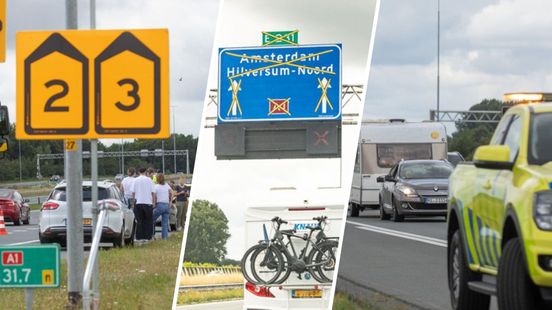 Afgesloten A1 zorgt voor files, twee ongelukken bij Baarn Home