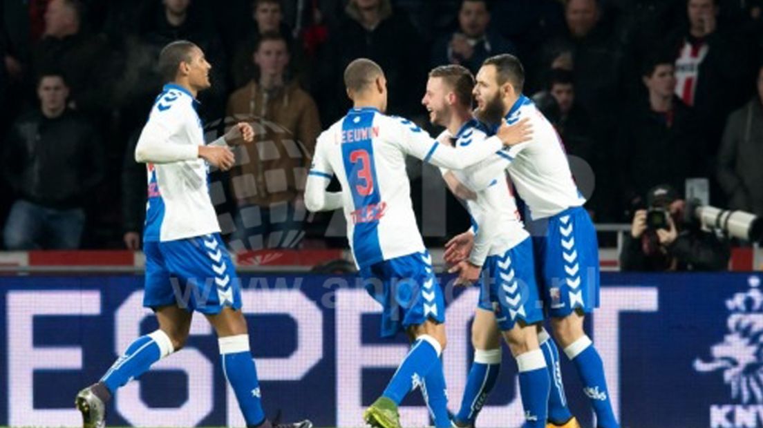 FC Utrecht juicht, na de bekerstunt van afgelopen seizoen tegen PSV