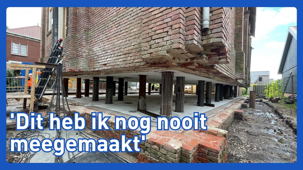 Bekijk hier hoe de kerk in Overschild 1,5 meter de lucht in gaat