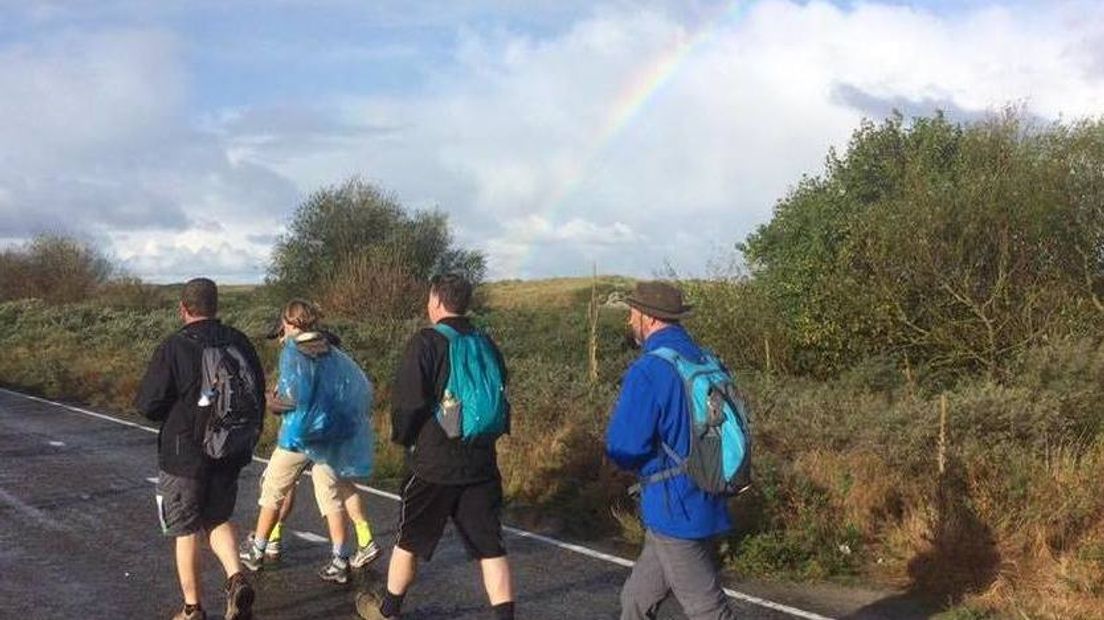 Regenboog bij Wandelmarathon 2016