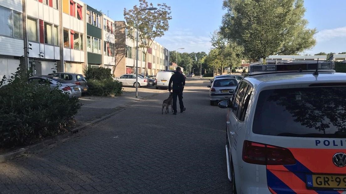 De politie doet onderzoek in de straat