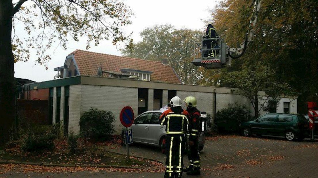 Brandweer bij brand in cafetaria