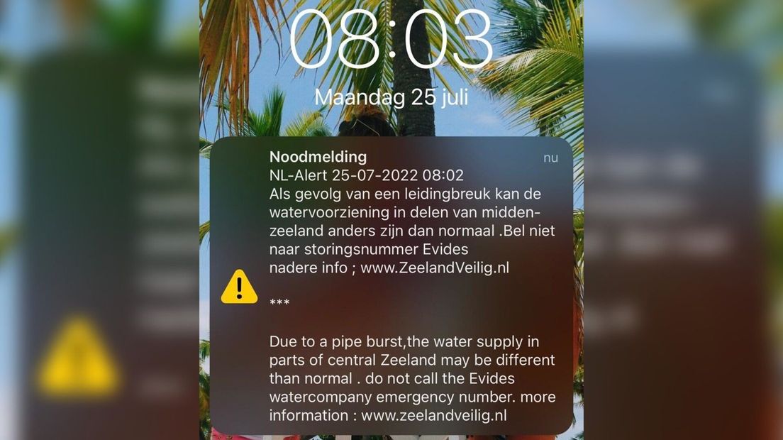 NL-Alert vanwege waterstoring rondom Vlissingen