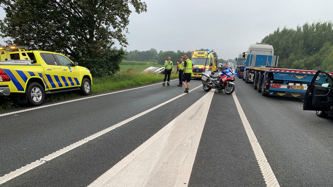 N36 opnieuw afgesloten na ongeluk.