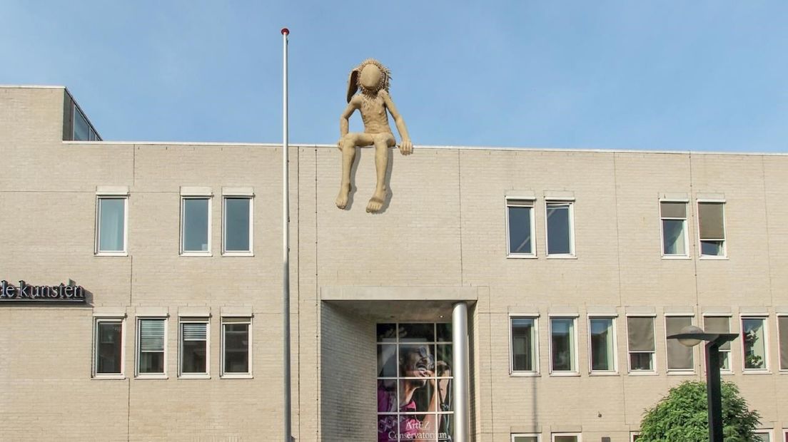 Een artist impression van Pan op het dak van ArtEZ Conservatorium