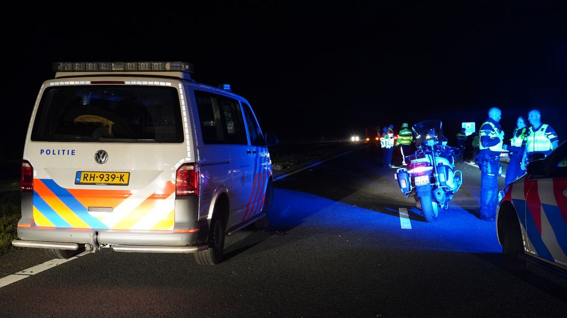 Politie op de A7, ter hoogte van Tolbert