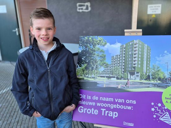 Matthias (9) bedenkt naam voor Hoogeveense flat: 'Nu kan ik het mijn vriendjes vertellen'