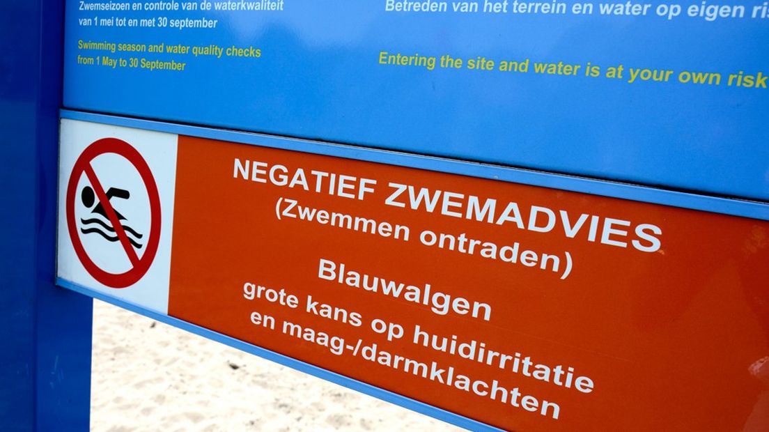 Waarschuwingsbord blauwalg