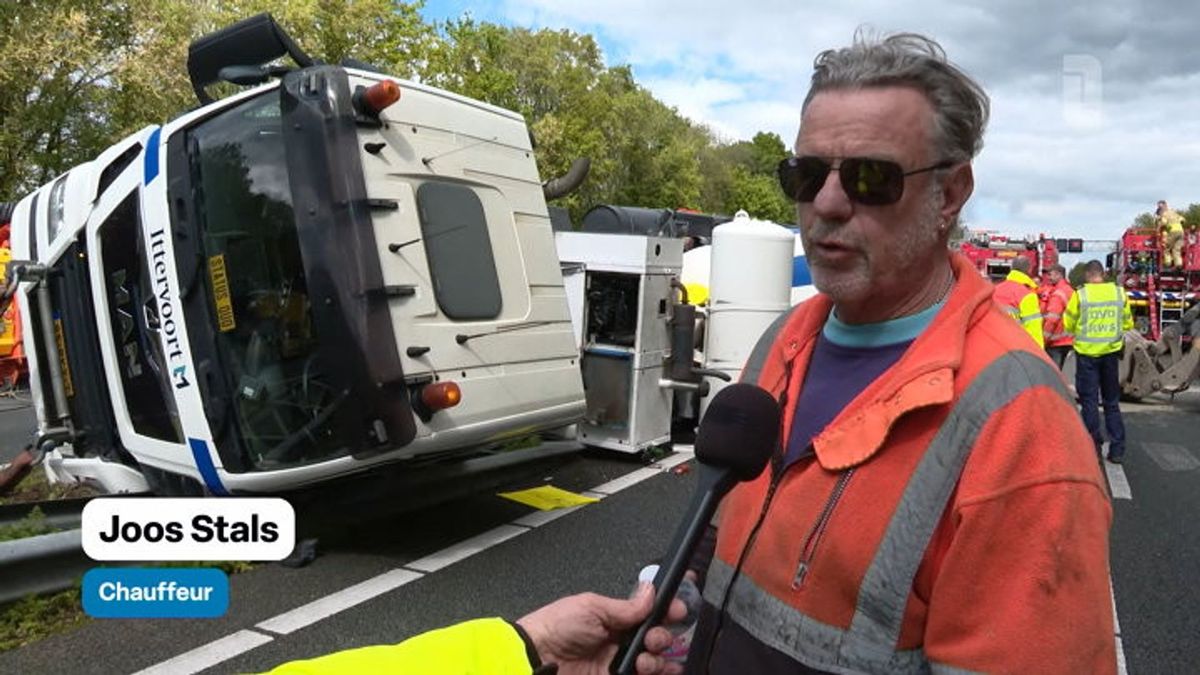 A2 bij Maasbracht weer vrij na ongeval met betonmixer