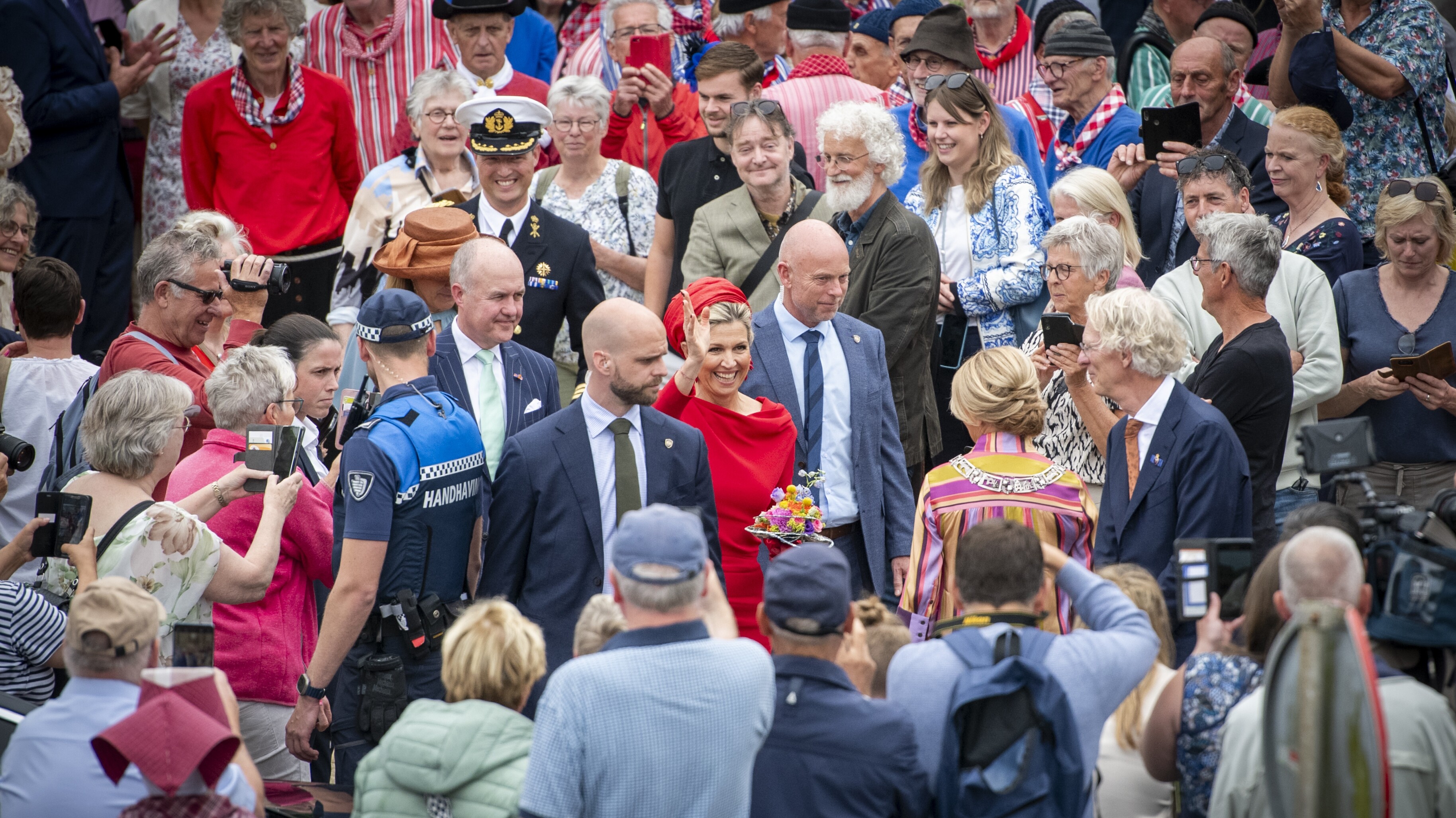 Drukte in de stad vanwege het bezoek van Máxima