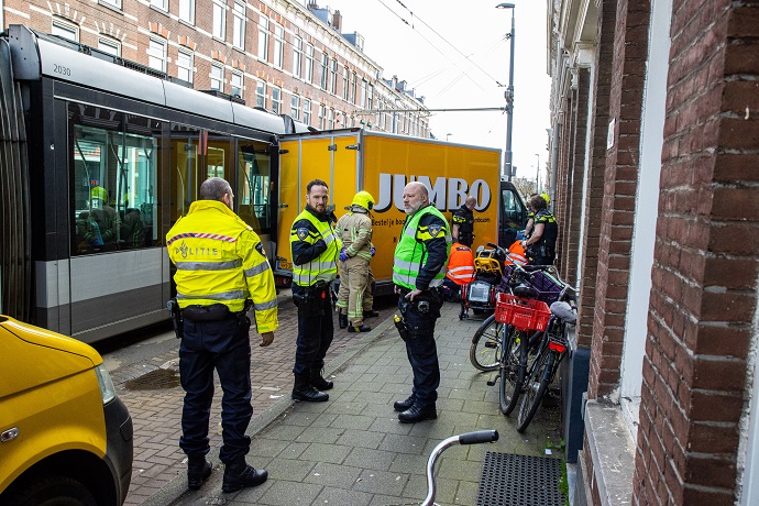 De aanrijding in de Zaagmolenstraat.